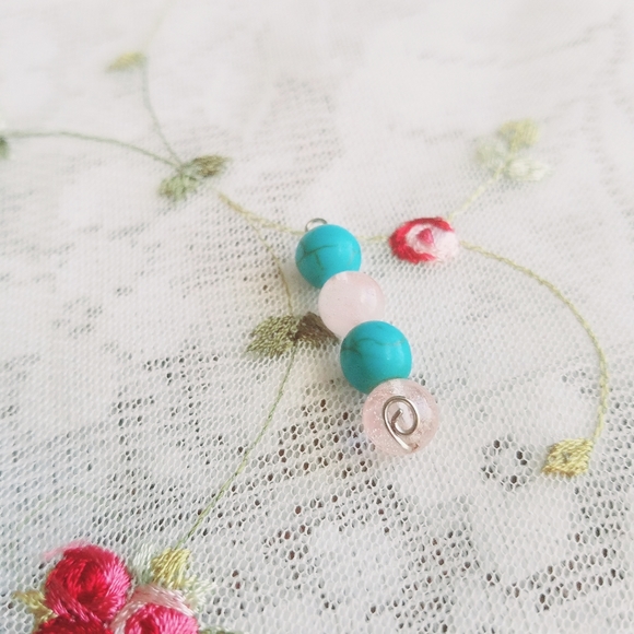 Power Amulet Genuine Turquoise + Quartz Hand Made - Picture 2 of 7